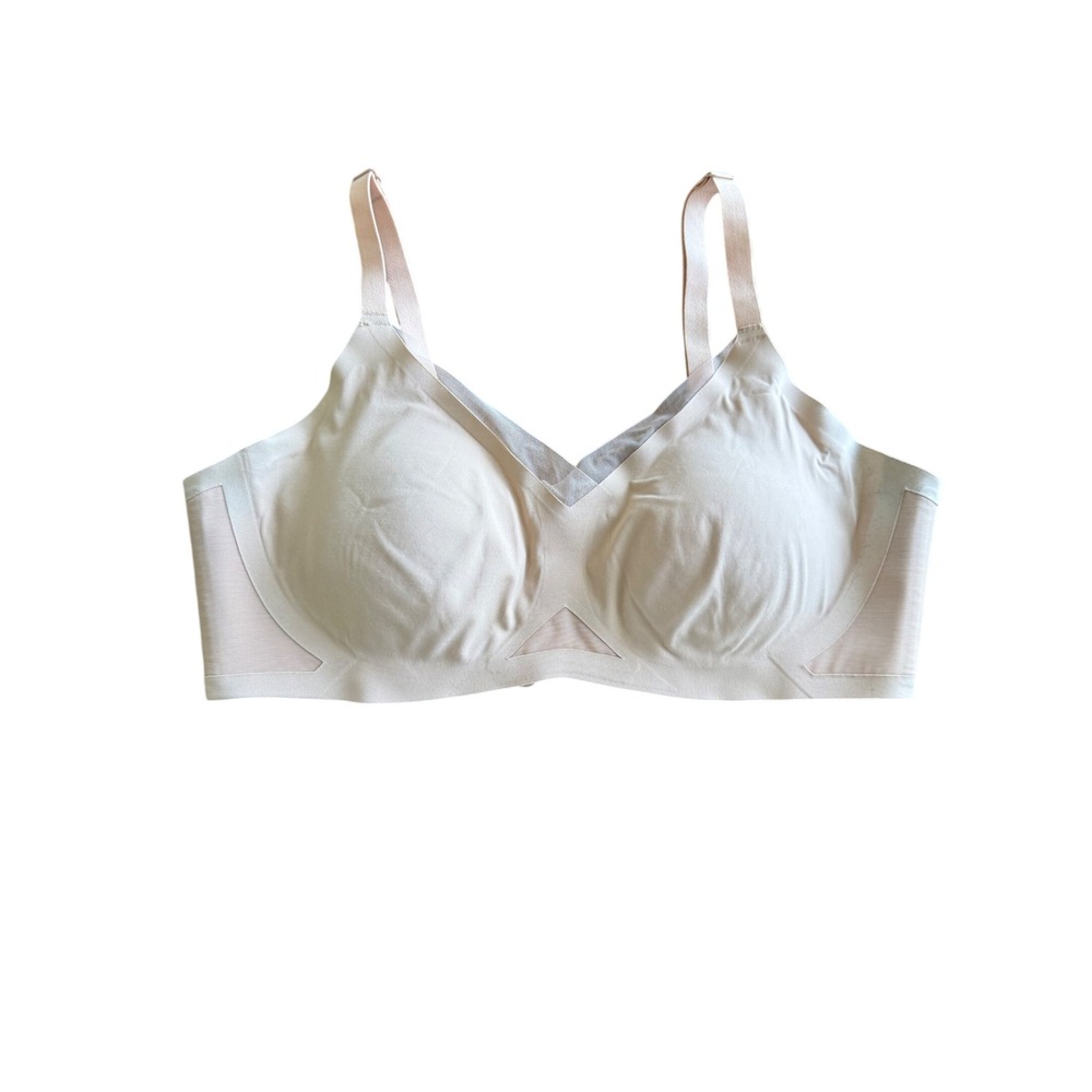 Honeylove Crossover Bra Wireless Support Sand Nude Minimalist Women Size L - Picture 2 of 8